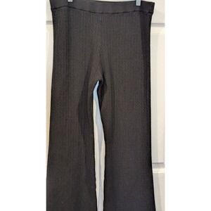 Victoria's Secret Black Knit Sweater Pants Lounge Comfy Wide Leg L/G Large‎